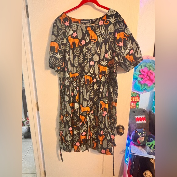 Princess Highway Cheetah and Leaf Print Dress - Picture 1 of 7
